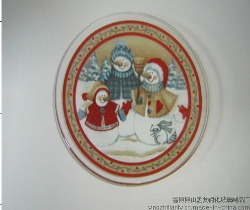 时尚圣诞玻璃盘 (圣诞-69856)